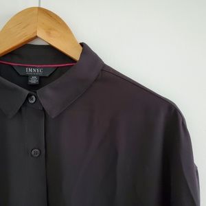 IMNYC Isaac Mizrahi Button Front  Shirt Black